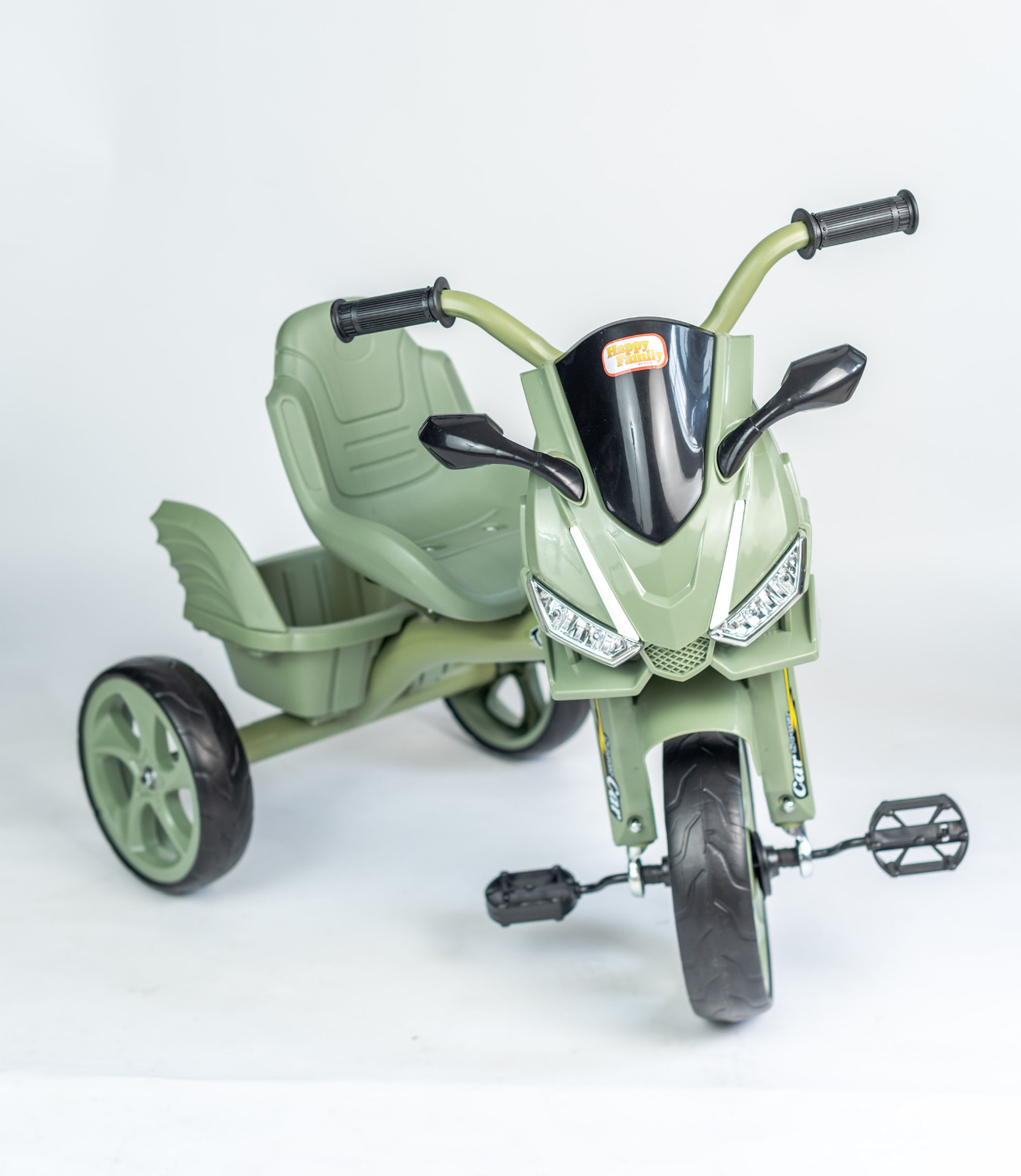 Baby Tricycle, Green, three quarter view