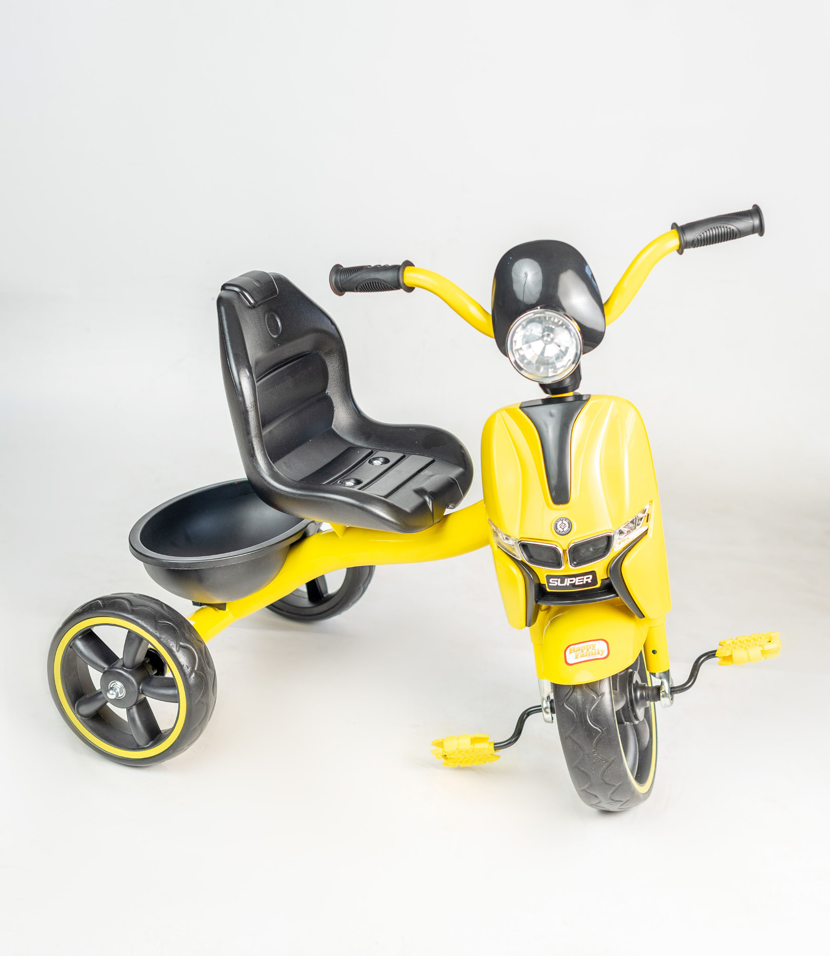 Baby Tricycle, Yellow, three quarter view