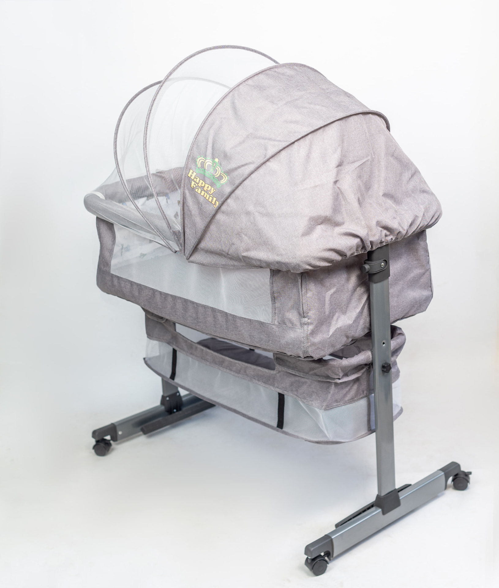 Baby Cradle, Grey, side view